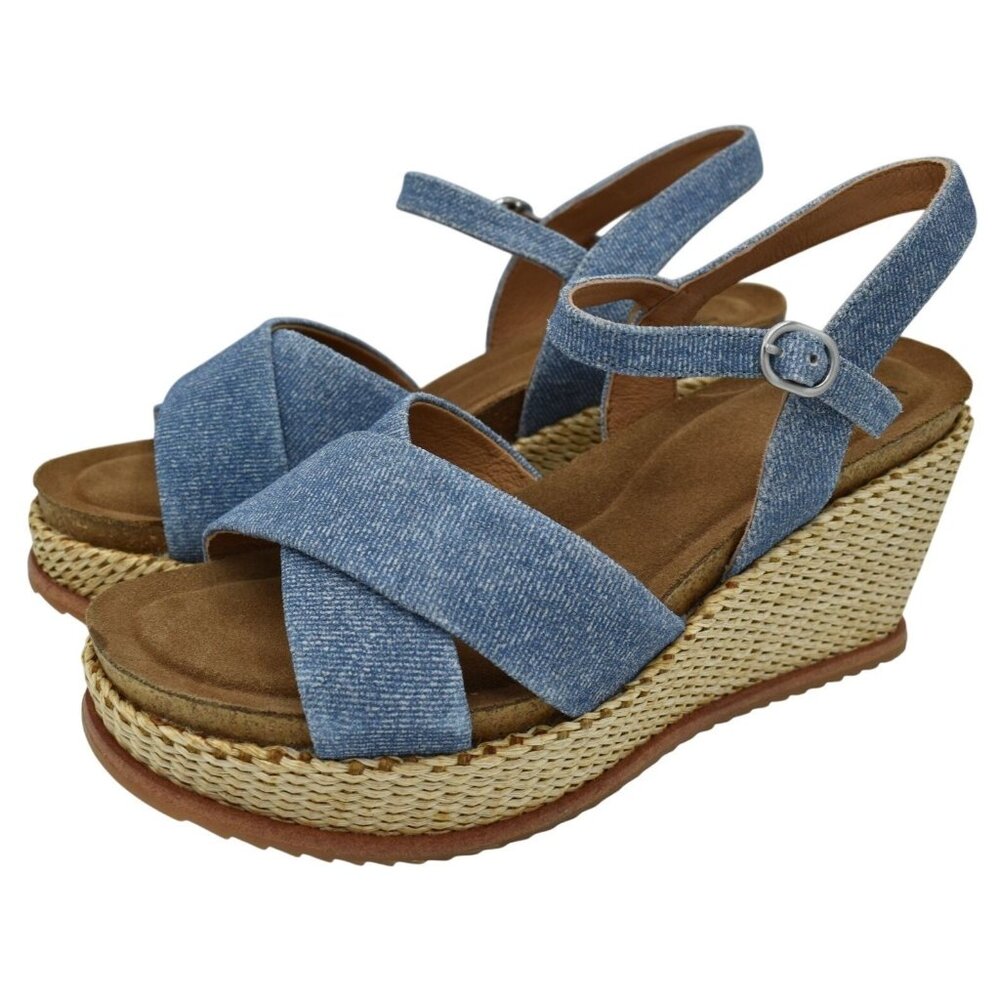 Sofft Womens Size 11 Diana Blue Chambray Denim Espadrille Open Toe Sandals Shoes